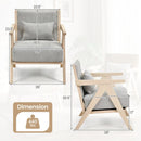 Mid-Century Modern Accent Chair Artificial Leather Sofa Chair with Rubber Wood Frame by LJGDeals