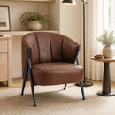 Mid Century Accent Chair with Curved Backrest - Brown by LJGDeals