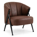 Mid Century Accent Chair with Curved Backrest - Brown by LJGDeals