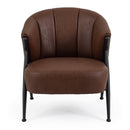 Mid Century Accent Chair with Curved Backrest - Brown by DirectDeals