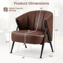 Mid Century Accent Chair with Curved Backrest - Brown by LJGDeals