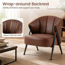 Mid Century Accent Chair with Curved Backrest - Brown by DirectDeals