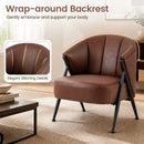Mid Century Accent Chair with Curved Backrest - Brown by LJGDeals