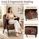 Mid Century Accent Chair with Curved Backrest - Brown by LJGDeals