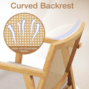 Mid Century Modern Accent Chairs Set of 2 with Breathable Rattan Back-Natural by DirectDeals