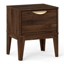Mid Century Modern Bedside Table with Drawer and Tapered Support Feet for Bedroom by DirectDeals