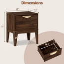 Mid Century Modern Bedside Table with Drawer and Tapered Support Feet for Bedroom by LJGDeals