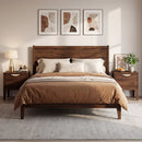 Mid Century Modern Bedside Table with Drawer and Tapered Support Feet for Bedroom by DirectDeals