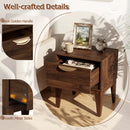 Mid Century Modern Bedside Table with Drawer and Tapered Support Feet for Bedroom by DirectDeals