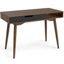 Mid-Century Modern Computer Desk with Drawer and Open Compartment-Brown by LJGDeals