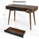 Mid-Century Modern Computer Desk with Drawer and Open Compartment-Brown by LJGDeals