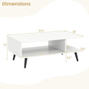 Mid Century Modern Rectangle Coffee Table 2-Tier Accent Table with 2 Open Compartments by LJGDeals