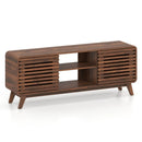 Mid Century Modern Entertainment Center with Grille-style Sliding Doors for Living Room by LJGDeals