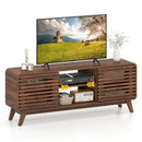 Mid Century Modern Entertainment Center with Grille-style Sliding Doors for Living Room by LJGDeals