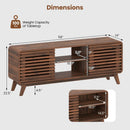 Mid Century Modern Entertainment Center with Grille-style Sliding Doors for Living Room by LJGDeals