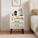 Nightstand with Charging Station and LED Lights by LJGDeals