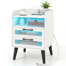 Nightstand with Charging Station and LED Lights by LJGDeals