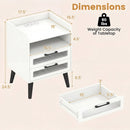 Nightstand with Charging Station and LED Lights by LJGDeals