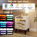 Nightstand with Charging Station and LED Lights by LJGDeals