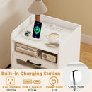 Nightstand with Charging Station and LED Lights by LJGDeals
