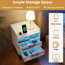 Nightstand with Charging Station and LED Lights by DirectDeals