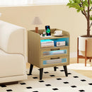 Nightstand with Charging Station and LED Lights by LJGDeals