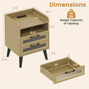 Nightstand with Charging Station and LED Lights by LJGDeals