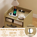 Nightstand with Charging Station and LED Lights by LJGDeals