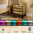 Nightstand with Charging Station and LED Lights by LJGDeals