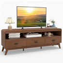 Mid Century Modern TV Stand for TVs up to 70" with 3 Storage Drawers and Open Shelves-Walnut by LJGDeals