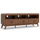 Mid Century Modern TV Stand for TVs up to 70" with 3 Storage Drawers and Open Shelves-Walnut by LJGDeals