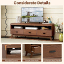 Mid Century Modern TV Stand for TVs up to 70" with 3 Storage Drawers and Open Shelves-Walnut by LJGDeals