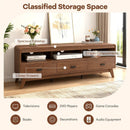 Mid Century Modern TV Stand for TVs up to 70" with 3 Storage Drawers and Open Shelves-Walnut by LJGDeals
