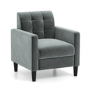 Mid Century Modern Velvet Accent Chair with Tufted Back-Grey by LJGDeals