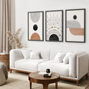 Geometric Boho Wall Art Set of 3 Pieces. Mid Century Style by Wall Art Set