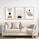 Geometric Boho Wall Art Set of 3 Pieces. Mid Century Style by Wall Art Set