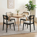 Mid Century Rattan Dining Chairs Set of 2 with Wood Frame by LJGDeals