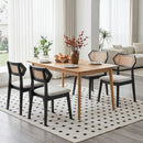 Mid Century Rattan Dining Chairs Set of 2 with Wood Frame by LJGDeals