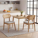 Mid Century Rattan Dining Chairs Set of 2 with Wood Frame by LJGDeals