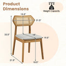 Rattan Dining Chairs Set of 4 with Curved Back by LJGDeals
