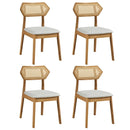 Rattan Dining Chairs Set of 4 with Curved Back by LJGDeals