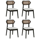 Rattan Dining Chairs Set of 4 with Curved Back by LJGDeals