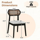 Rattan Dining Chairs Set of 4 with Curved Back by LJGDeals