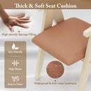 Mid Century Wooden Accent Chairs with Leathaire Seat Cushions Set of 2 by LJGDeals