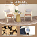 Mid Century Wooden Accent Chairs with Leathaire Seat Cushions Set of 2 by LJGDeals