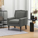 Mid-century Modern Armchair Linen Fabric Upholstered Accent Chair with Cushion-Gray by LJGDeals