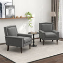 Mid-century Modern Armchair Linen Fabric Upholstered Accent Chair with Cushion-Gray by LJGDeals