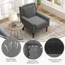 Mid-century Modern Armchair Linen Fabric Upholstered Accent Chair with Cushion-Gray by LJGDeals