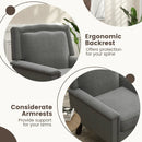 Mid-century Modern Armchair Linen Fabric Upholstered Accent Chair with Cushion-Gray by LJGDeals