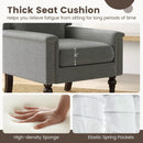 Mid-century Modern Armchair Linen Fabric Upholstered Accent Chair with Cushion-Gray by LJGDeals